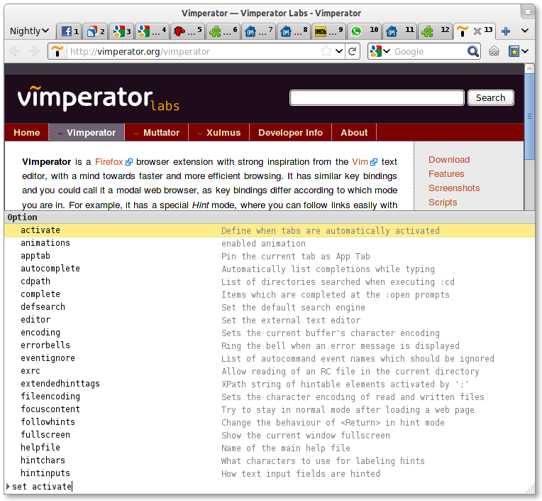 Vimperator Completion